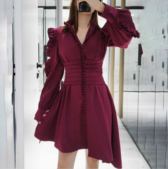 Style Mafia "Rayne" Victorian Purple Ruffle Dress - Picture 1 of 12